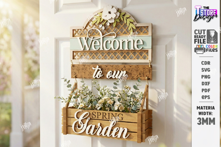 Easter Door Hanger Laser Cut | Door Basket Planter | Spring