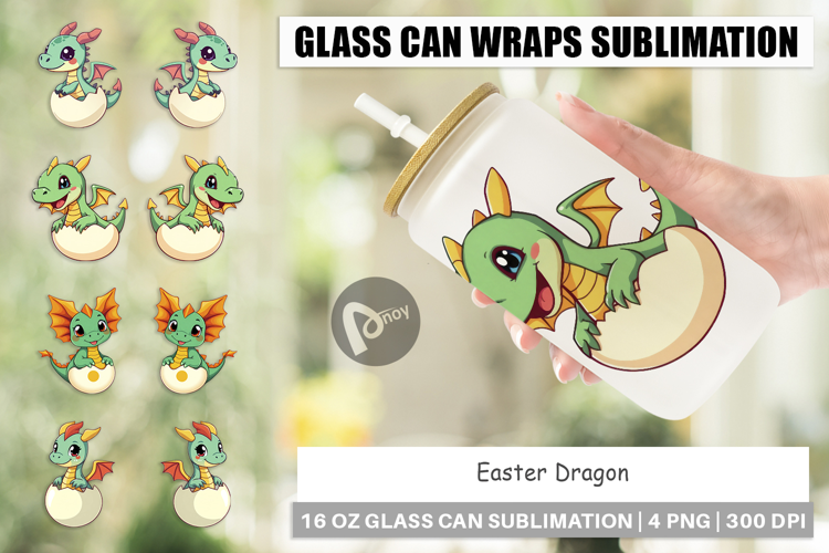 Glass Can Easter Dragon