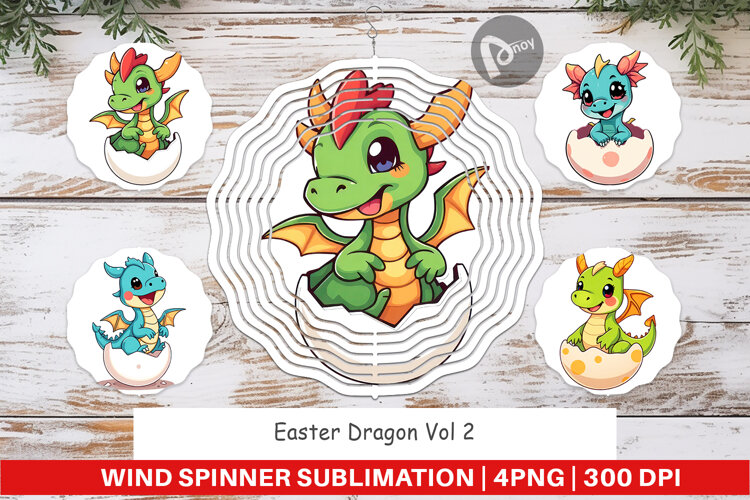 Wind Spinner Easter Dragon example image 1