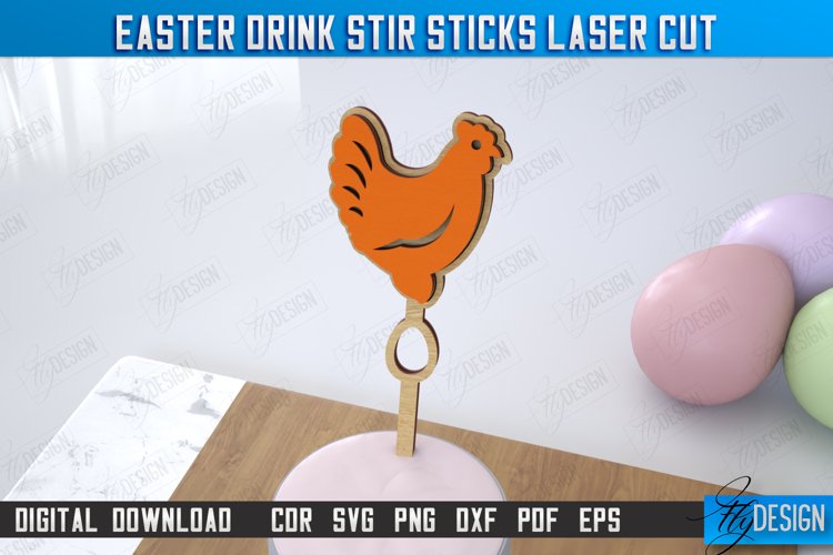 Easter Sticks for Stirring Drink | Drinks Markers | CNC File