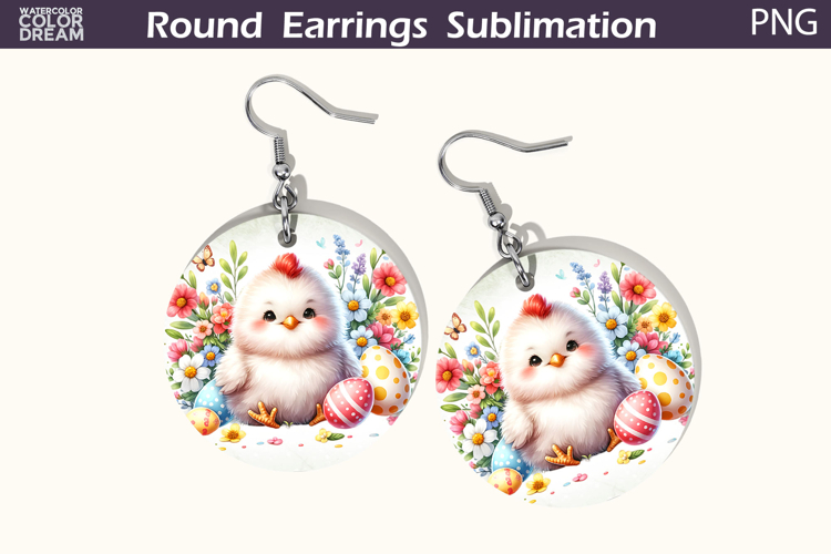 Easter Round Earrings | Easter Animal Earrings