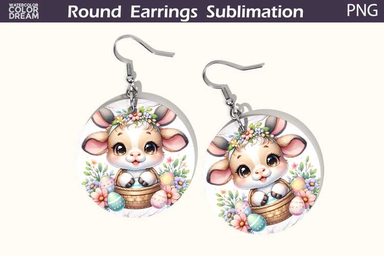 Easter Round Earrings | Easter Animal Earrings