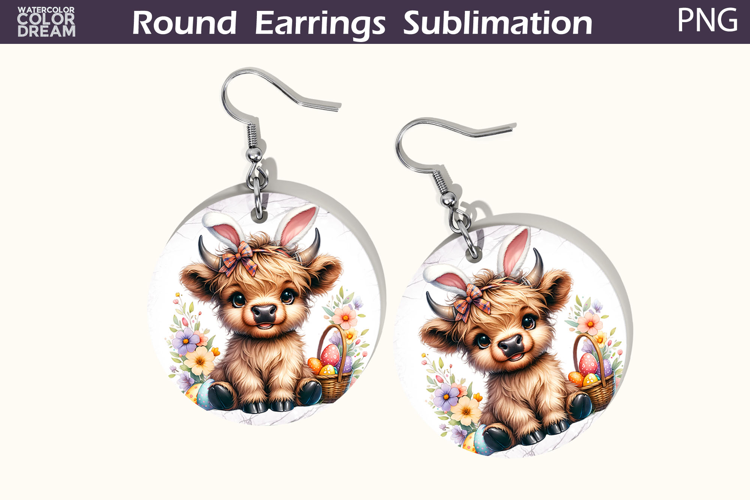 Easter Round Earrings | Easter Animal Earrings