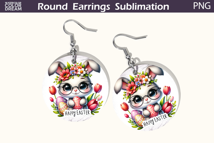 Easter Round Earrings | Easter Animal Earrings