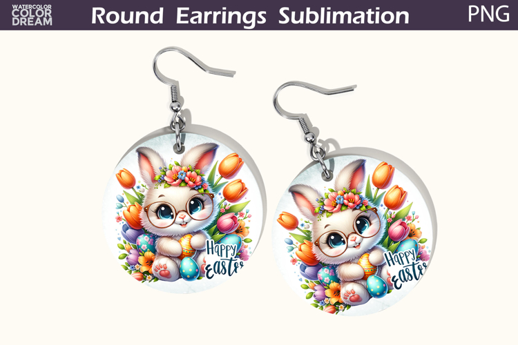 Easter Round Earrings | Easter Animal Earrings