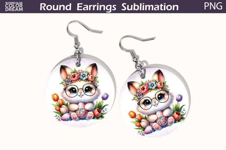 Easter Round Earrings | Easter Animal Earrings