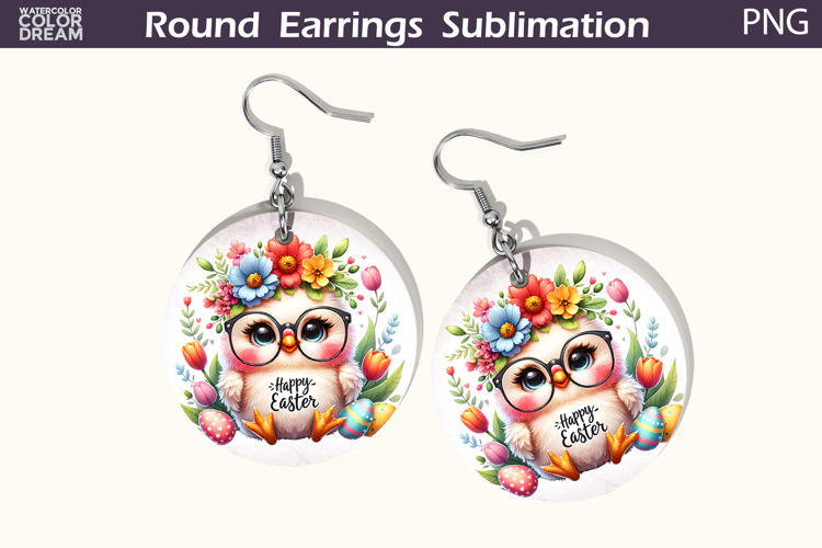 Easter Round Earrings | Easter Animal Earrings
