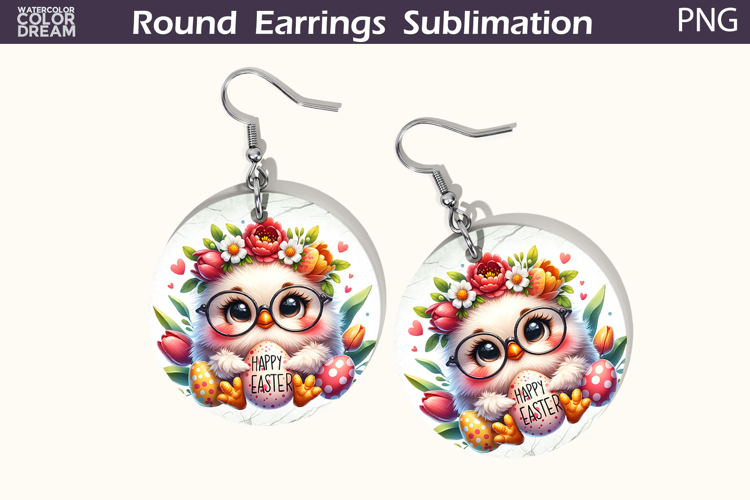 Easter Round Earrings | Easter Animal Earrings