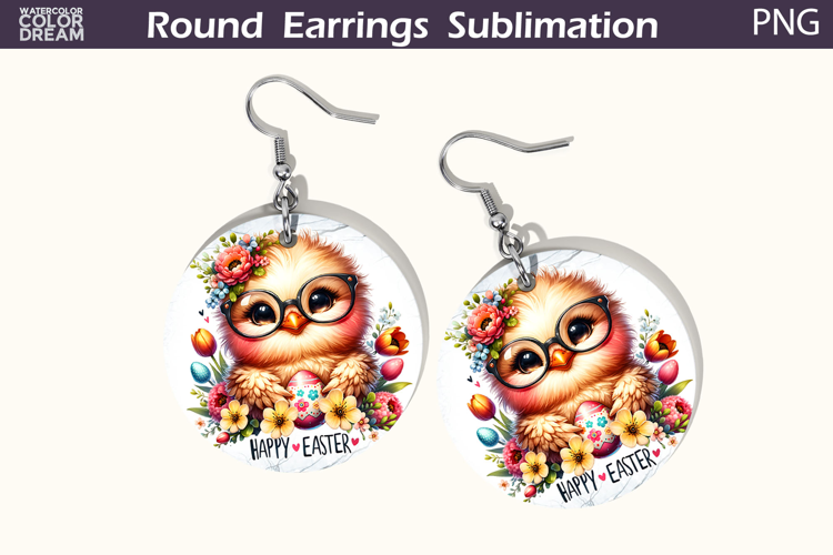 Easter Round Earrings | Easter Animal Earrings