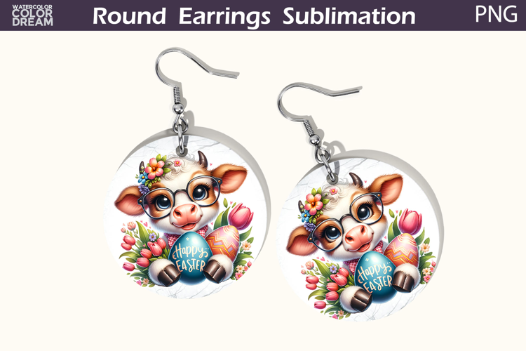 Easter Round Earrings | Easter Animal Earrings