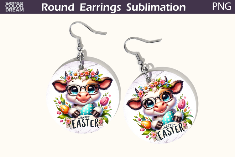 Easter Round Earrings | Easter Animal Earrings
