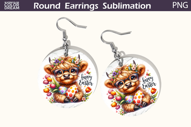Easter Round Earrings | Easter Animal Earrings