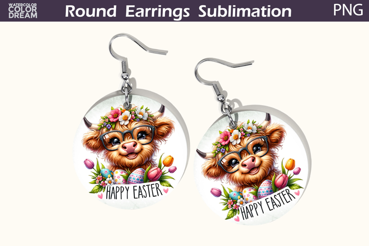 Easter Round Earrings | Easter Animal Earrings