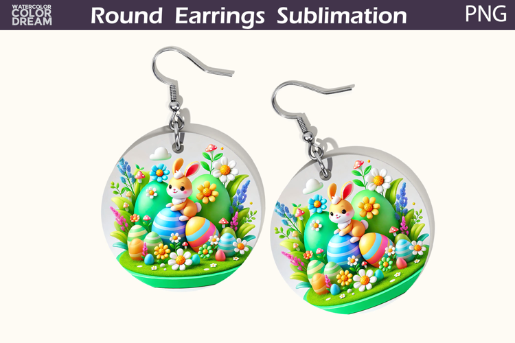Easter Round Earrings | Easter Animal Earrings