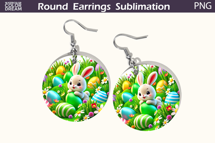 Easter Round Earrings | Easter Animal Earrings