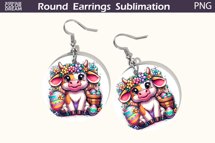 Easter Round Earrings | Easter Animal Earrings