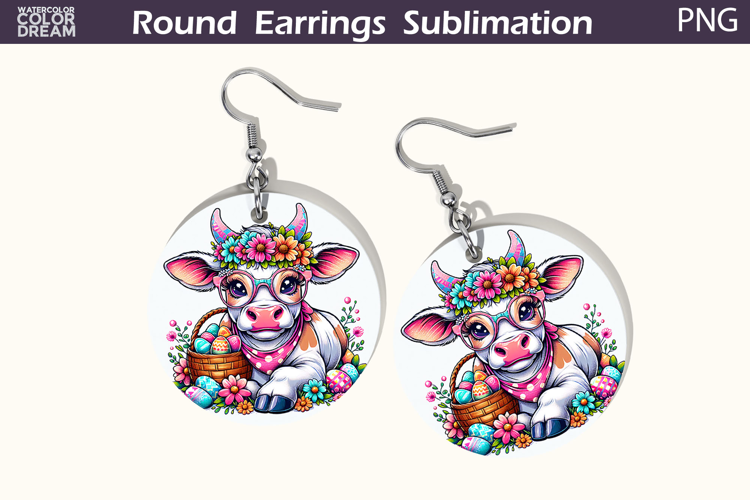 Easter Round Earrings | Easter Animal Earrings