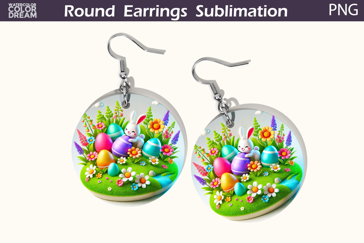 Easter Round Earrings | Easter Animal Earrings
