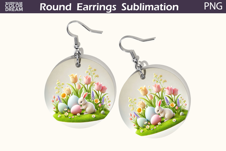 Easter Round Earrings | Easter Animal Earrings