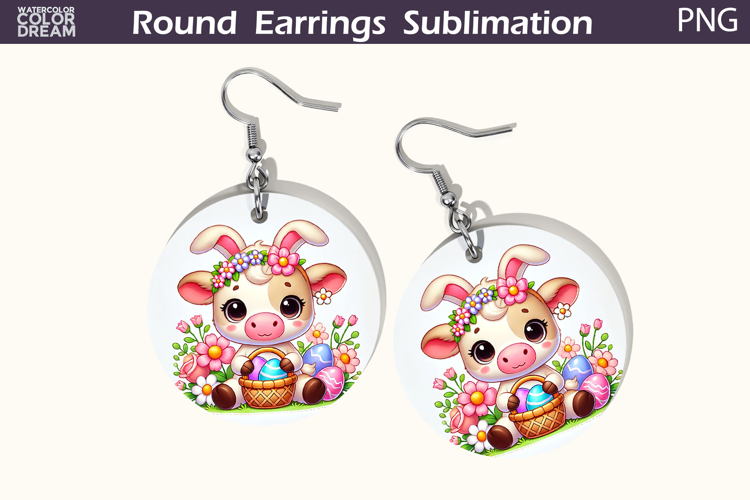 Easter Round Earrings | Easter Animal Earrings