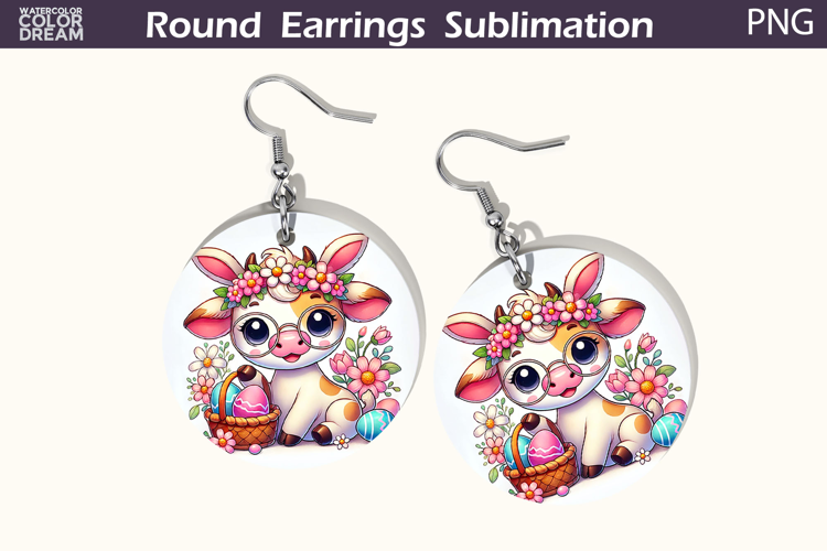 Easter Round Earrings | Easter Animal Earrings