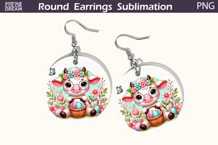 Easter Round Earrings | Easter Animal Earrings