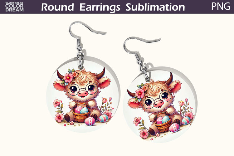 Easter Round Earrings | Easter Animal Earrings