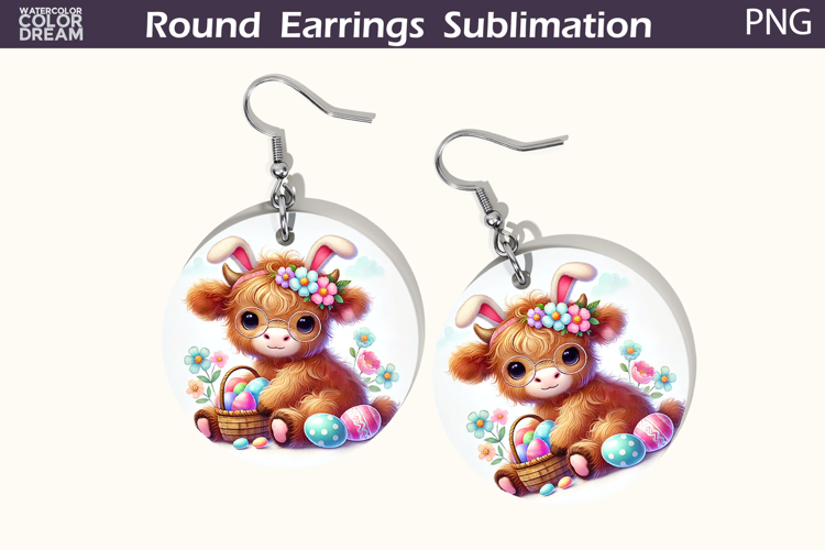 Easter Round Earrings | Easter Animal Earrings