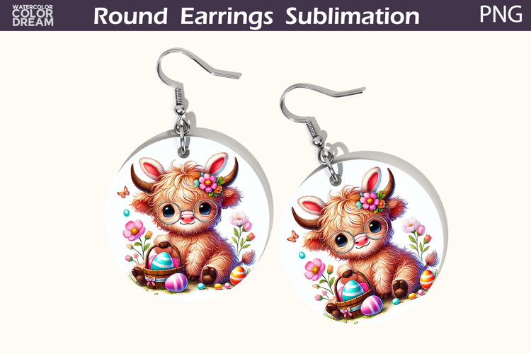 Easter Round Earrings | Easter Animal Earrings