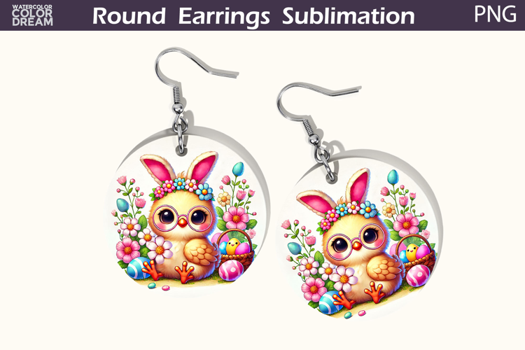 Easter Round Earrings | Easter Animal Earrings