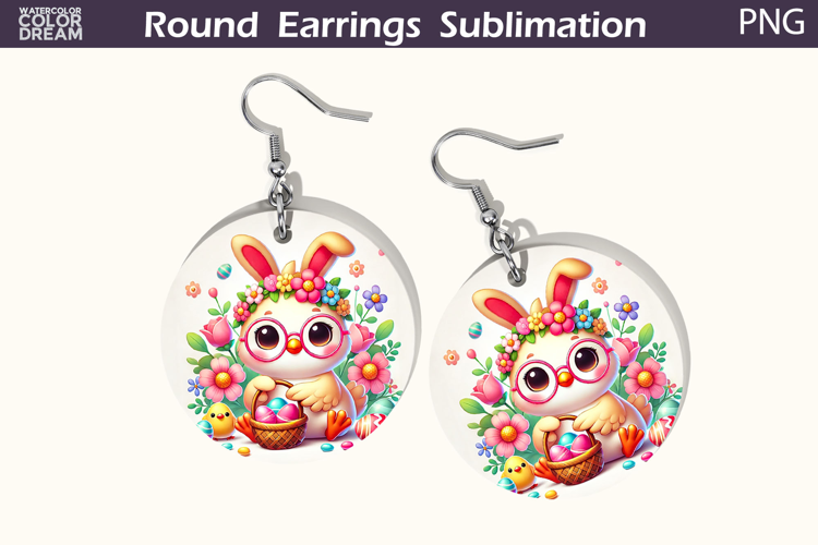 Easter Round Earrings | Easter Animal Earrings