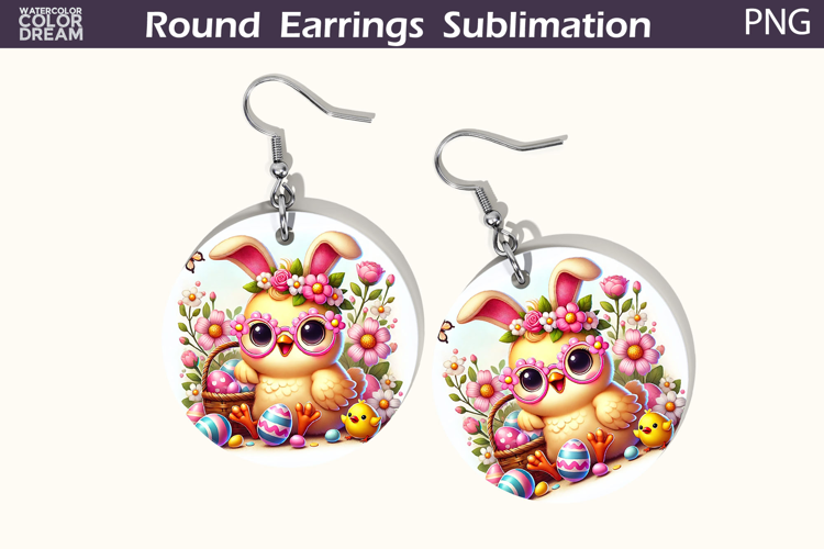 Easter Round Earrings | Easter Animal Earrings