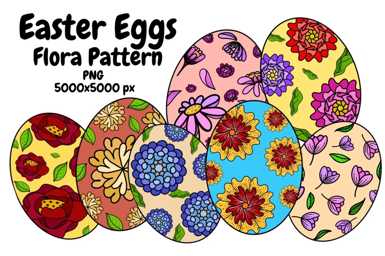Easter Floral Egg Pattern Elements