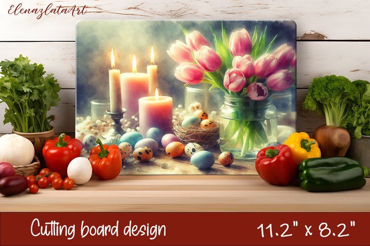 Easter Cutting Board | Basket Eggs Cutting Board, Kitchen