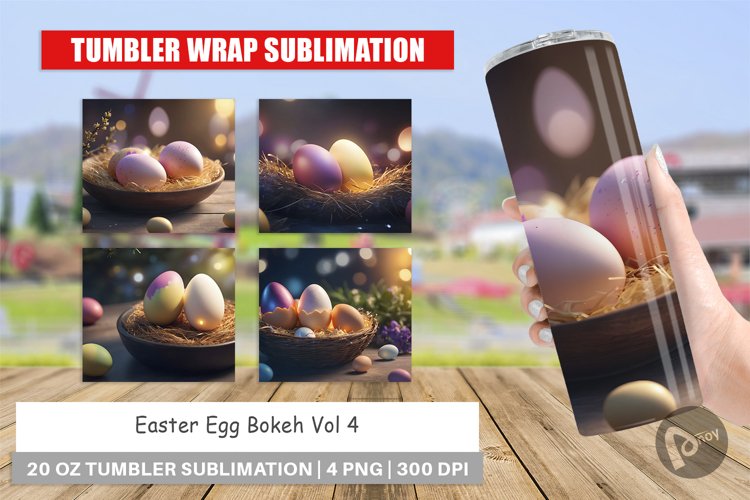 Tumbler Sublimation Wrap Easter Egg Bokeh