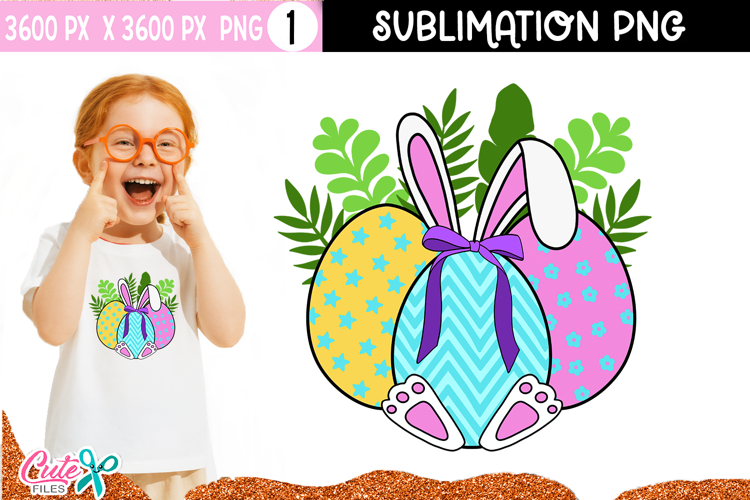 Easter Egg Bunny Sublimation Design
