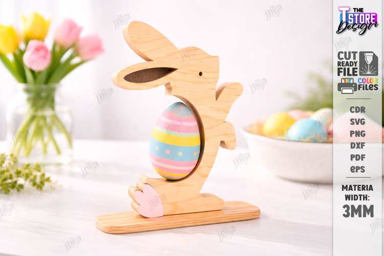 Easter Egg Holder Laser Cut | Easter Bunny | Egg Stand | CNC