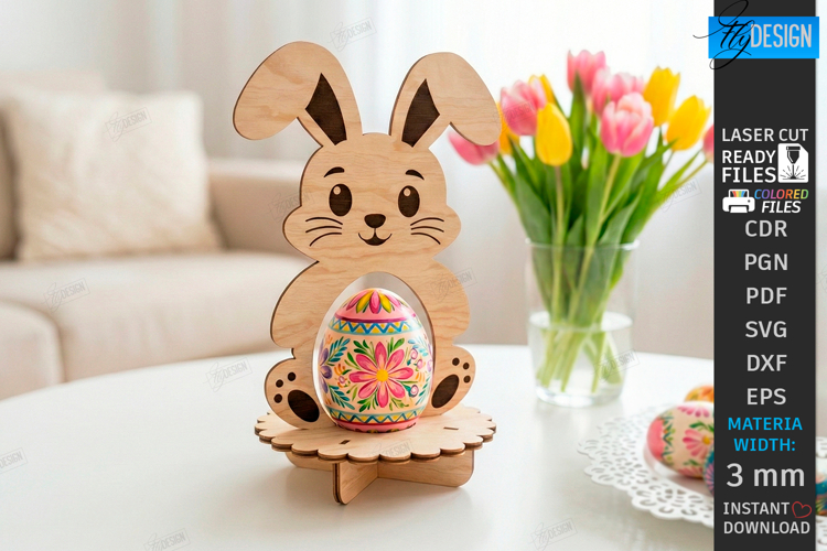 Easter Egg Holder Laser Cut | Bunny Egg Stand | Table Decor