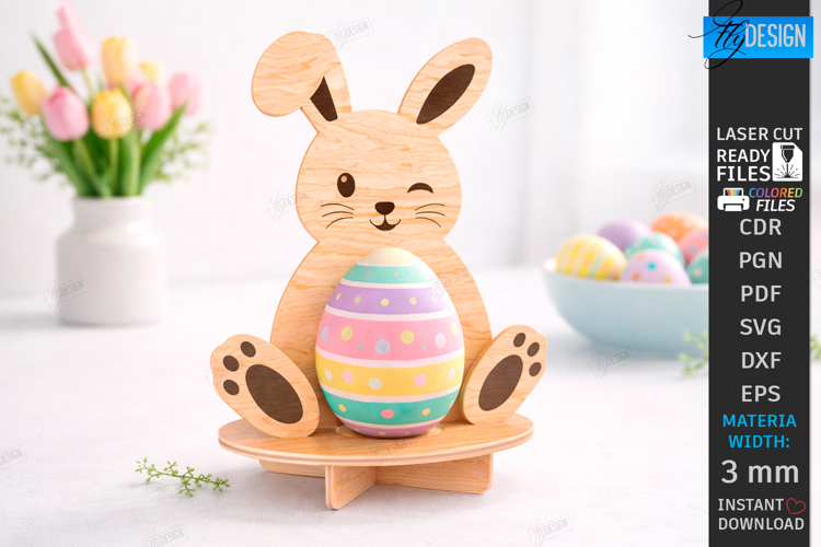 Easter Egg Holder Laser Cut | Bunny Egg Stand | Table Decor