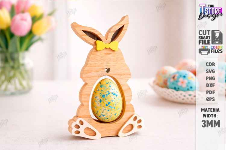 Easter Egg Holder Laser Cut | Easter Bunny | Egg Stand | CNC