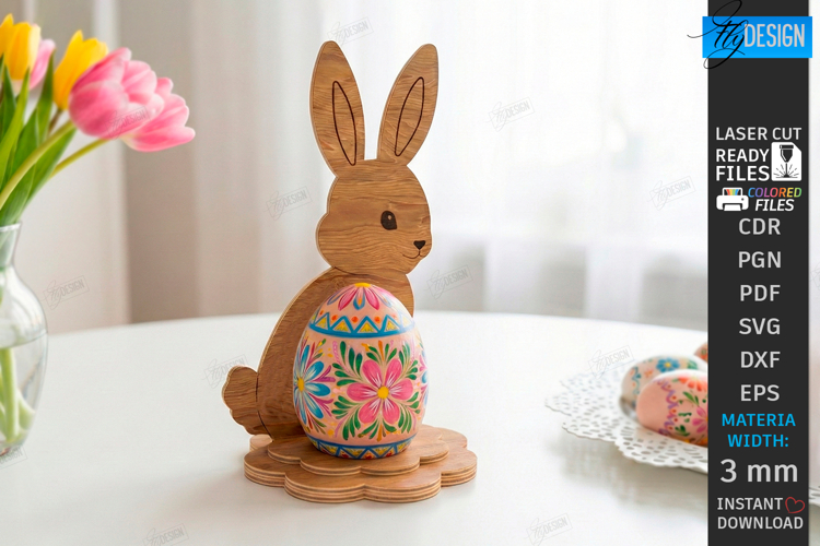 Easter Egg Holder Laser Cut | Bunny Egg Stand | Table Decor