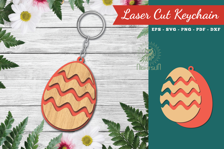 Easter Egg Laser Cut Keychain
