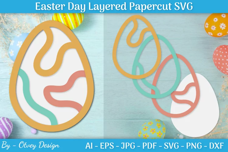 Easter Egg Layered Laser Cut, Easter Egg Layered Papercut