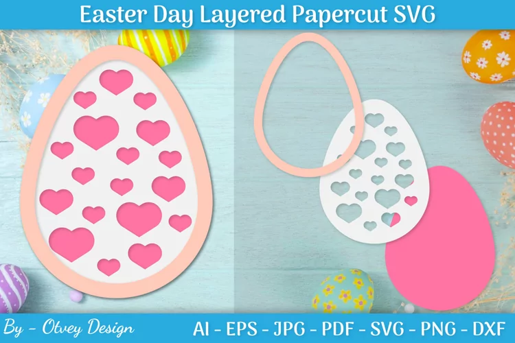 Easter Egg Layered Laser Cut, Easter Egg Layered Papercut
