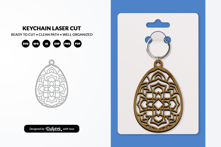Mandala Easter Egg Keychain SVG