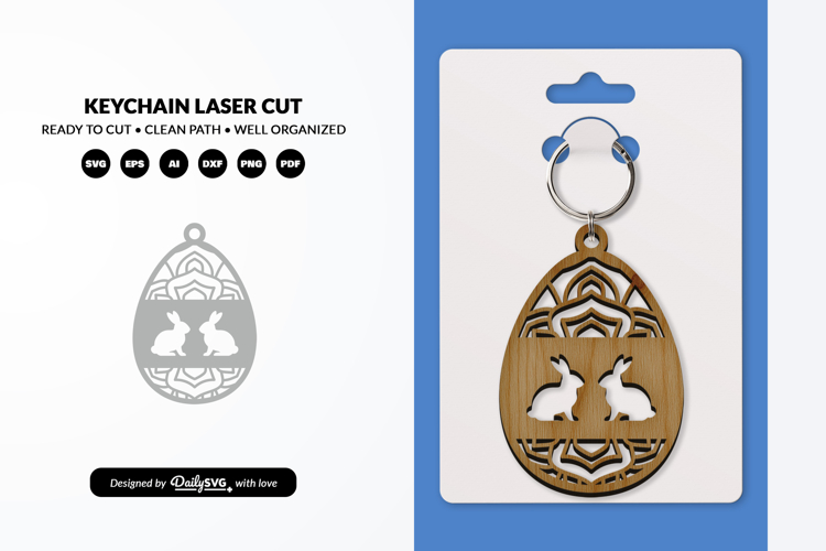 Mandala Easter Egg Keychain SVG