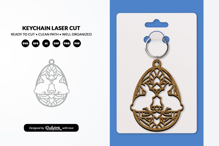 Mandala Easter Egg Keychain SVG