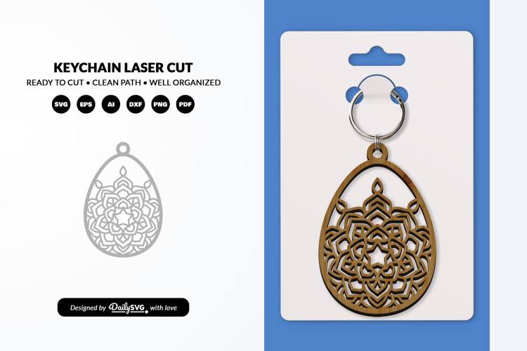 Mandala Easter Egg Keychain SVG