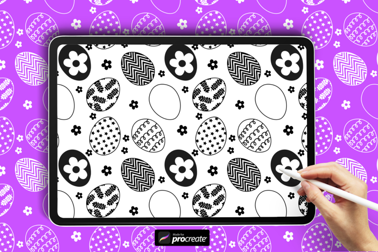 Easter Egg Pattern Brush for Procreate | Easter Pattern
