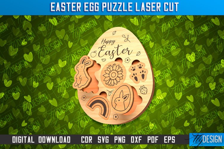 Easter Egg Puzzle Easter Puzzle Laser Cut Design (3288924)